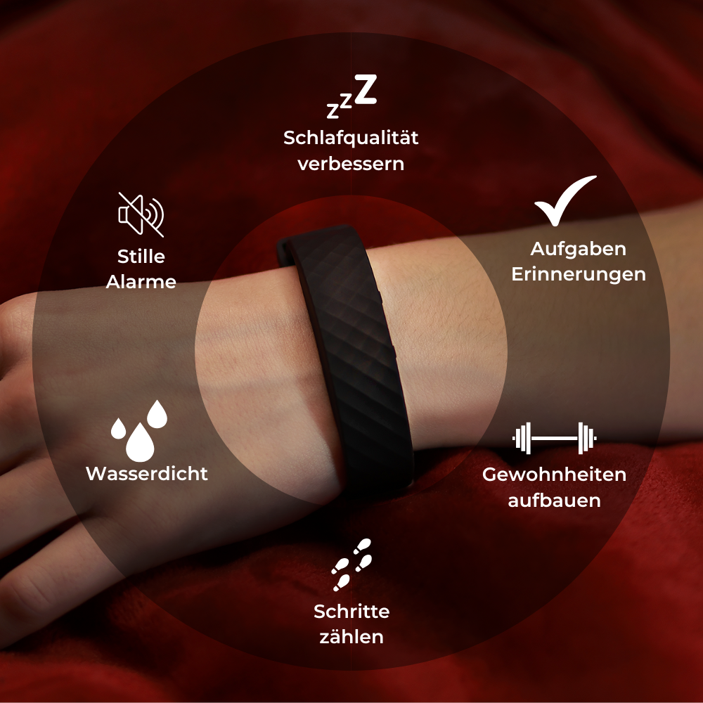 WAKE-BAND™ Vibrations-Wecker Armband mit digitaler Anzeige